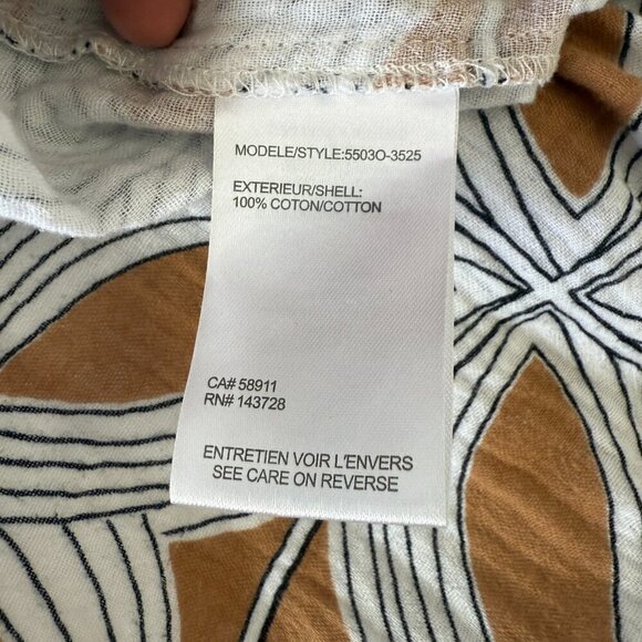 Tribal Tan & White Aspen Button-Front Tie-Waist Wide-Leg Jumpsuit - Picture 9 of 9